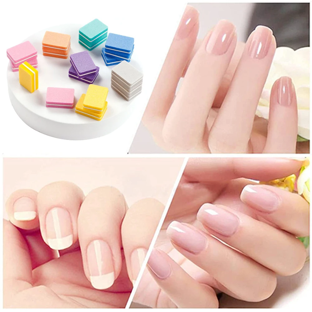 

50pcs Mini Nail Sponge Nail File Colorful Sanding Buffer UV Gel Polish Professional Tool Kit Double Sided Pedicure Manicure File