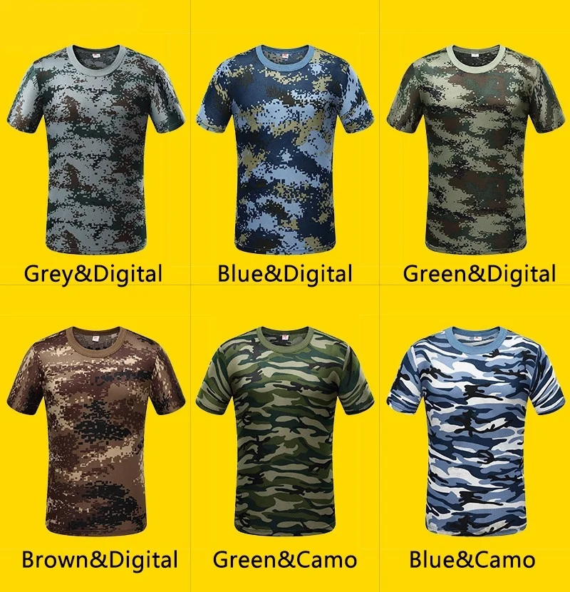 Камуфляжная Футболка Мужская дышащая армейская тактическая Боевая футболка