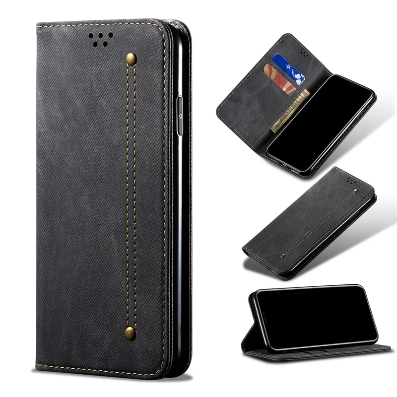 Ретро флип-чехол для Xiaomi Mi CC9 чехол из джинсовой ткани с подставкой и бумажником