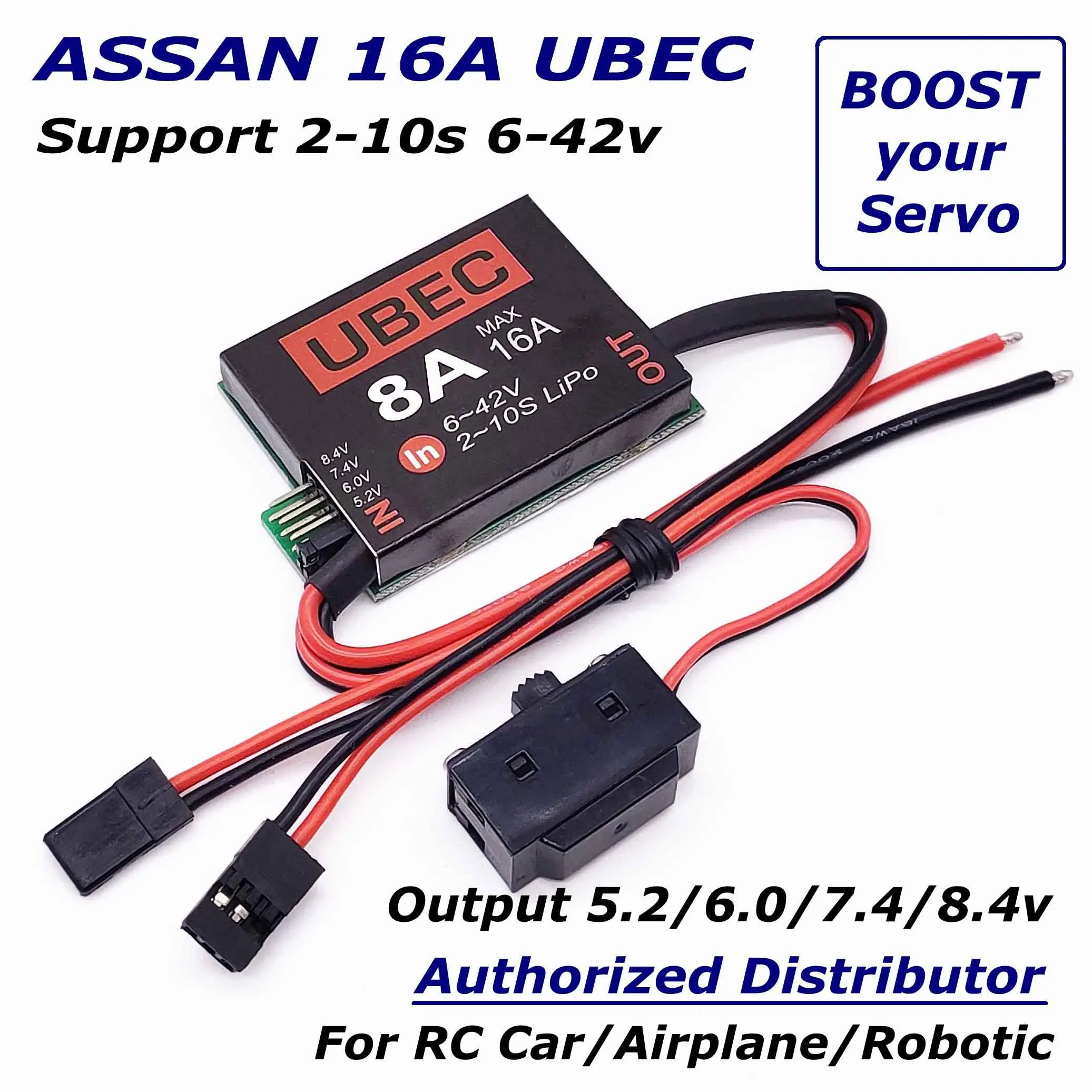ASSAN 2 S-10 S 6-42 в UBEC-8A BEC UBEC 8A/16A 5,2/6,0/7,4 v/8,4 v сервопривода отдельные Питание для радиоуправляемой машины аэроплана Роботизированная рука робота