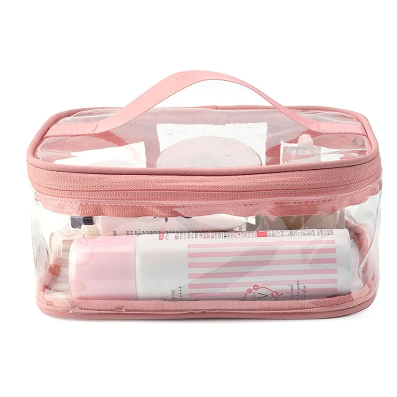 

Clear Travel Toiletry Makeup Bag Zipper Waterproof Transparent Organizer Cosmetics Pouch H9ED