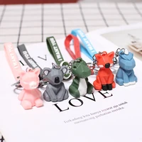 cute animal key chains bag pendant resin keyring colorful car anime keychains for women trinket jewelry gifts