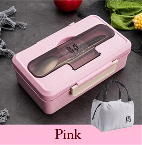 Pink Sets Герметичные Коробки для обедов Пеший Туризм Кемпинг, офисные школьные переносной пищевой контейнер микроволновый нагрев печать свежести контейнер для пищи коробка - Цвет: Pink Sets