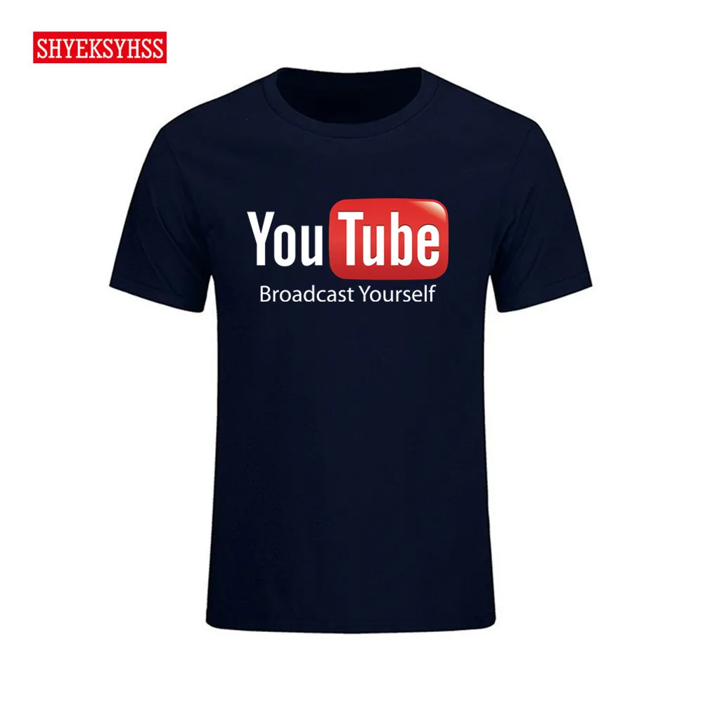 2020 новый летний забавная Мужская футболка YouTube печатных Хлопковая Футболка