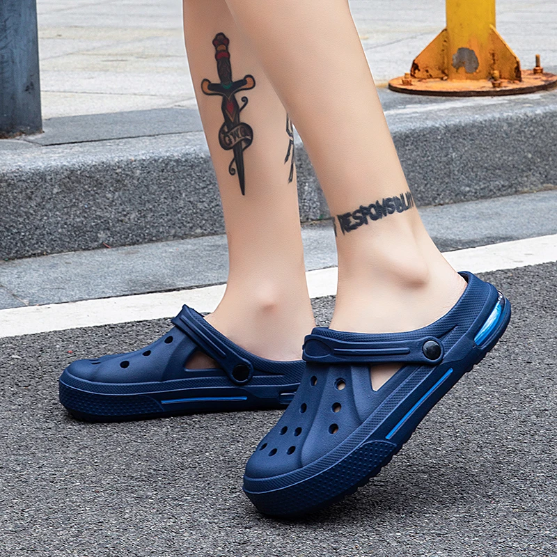 Шлепанцы массажные мужские летняя Уличная обувь для сада и бассейна сланцы мюли