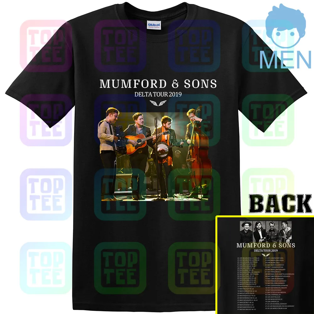Черный Новинка; Лидер продаж; 8849-MUMFORD& SONS Delta Tour ; футболка; размеры S-3XL - Цвет: Черный