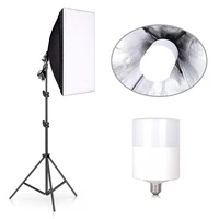 photography studio continuous 50x70cm soft box lighting kit e27 20w 6500k bulb with 200cm light stand for photo video shooting