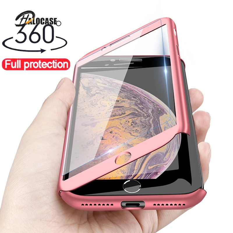 360 Полное покрытие ударопрочный чехол для iPhone 11 Pro XS Max 7 8 6 6S Plus 5 5S SE 2020 X XR с защитой