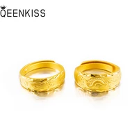 qeenkiss rg552 fine jewelry wholesale fashion lovers couple birthday wedding gift vintagedragon phoenix 24kt gold resizable ring
