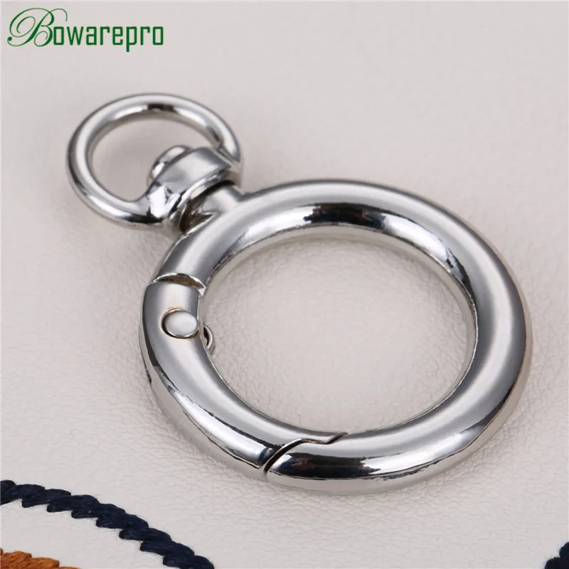 19mm Silver 19/25 мм пластиковый чехол с поворотной застежкой карабины материал для изготовления сумок, Пряжка держатель весна-хомут с круглым воротником для мальчиков и девочек, крючок для сумки, Круглый триггер подпружиненное кольцо для ключей пряжки аксессуары «сделай сам» - Цвет: 19mm Silver