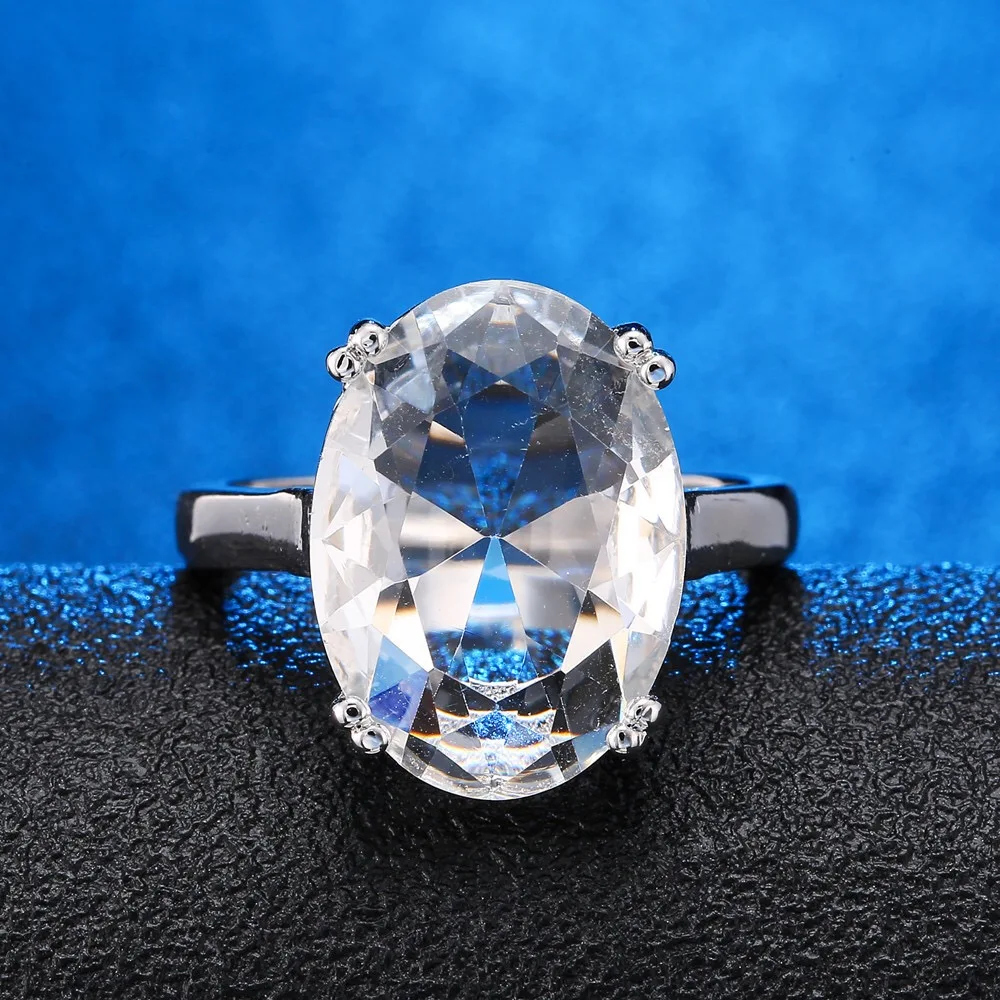 

Simple Dainty Oversize Oval Cut Crystal Zircon Rings for Women Fashion Wedding Jewelry Female finger Ring 9 2 5 Bague