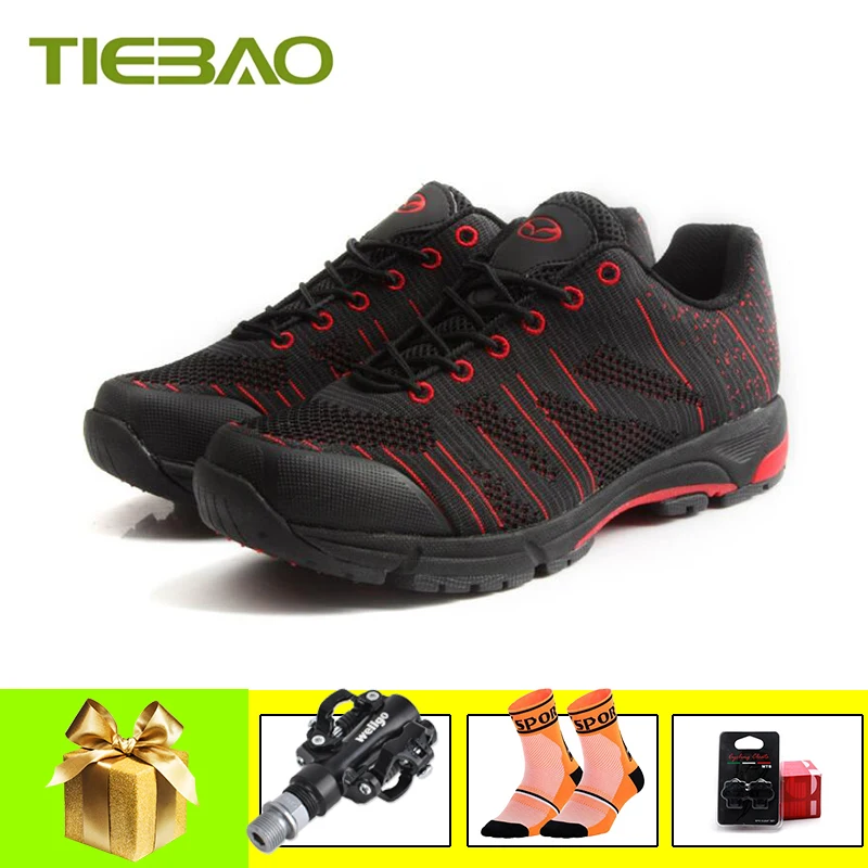 TIEBAO Sapatilha Ciclismo Mtb Men Leisure Cycling Shoes Self-locking Breathable Riding Bicycle Sneakers Flying Woven Bike | Спорт и