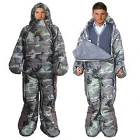 human shaped sleeping bag adjustable comfortable zippered for outdoor travel hiking camping equipment lazy warmer sleeping bags
