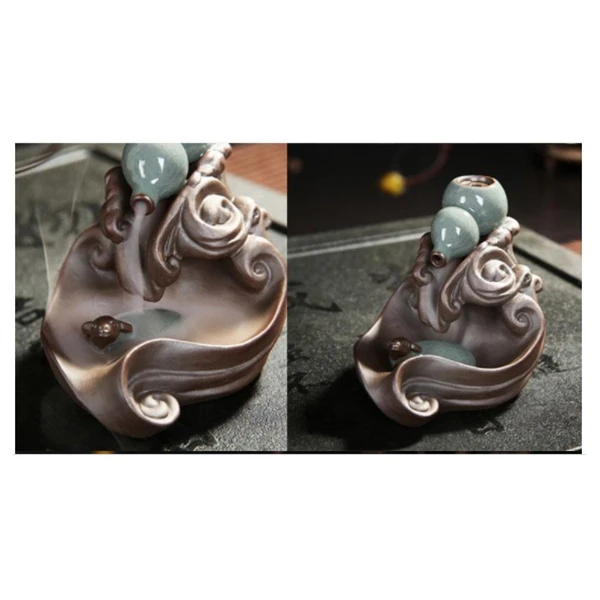 

Back Flow Gourd Incense Burner Waterfall Smoke Fountain Censer for Indoor Bedroom Decoration