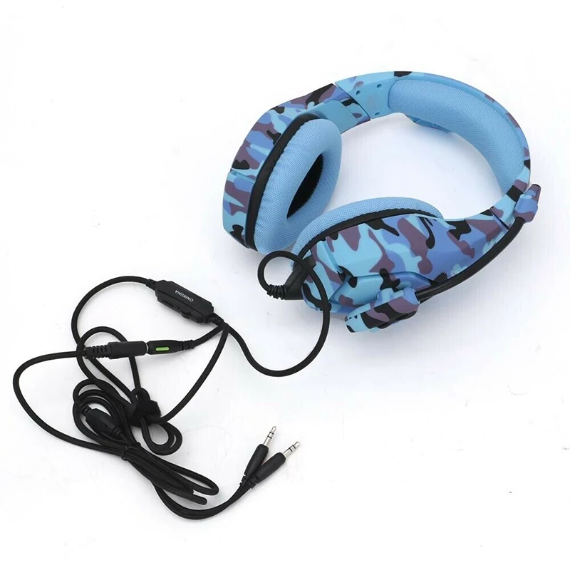 POHIKS 1 шт. 3 5 мм Проводная стереогарнитура для объемных игр камуфляжные синие