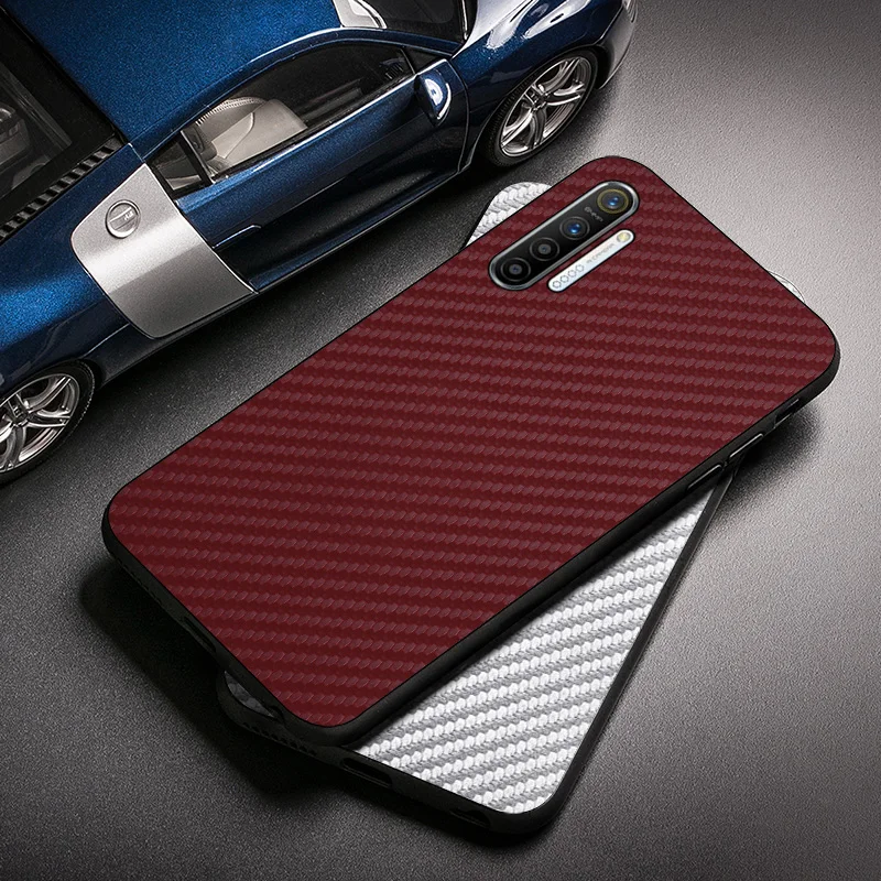 

For Oppo Reno Z Ace 2Z 10X Carbon Fiber Case For OPPO Realme XT X Lite C2 5 Pro 3 Case Shockproof PC +TPU Coque A9 2020 A1k A7X