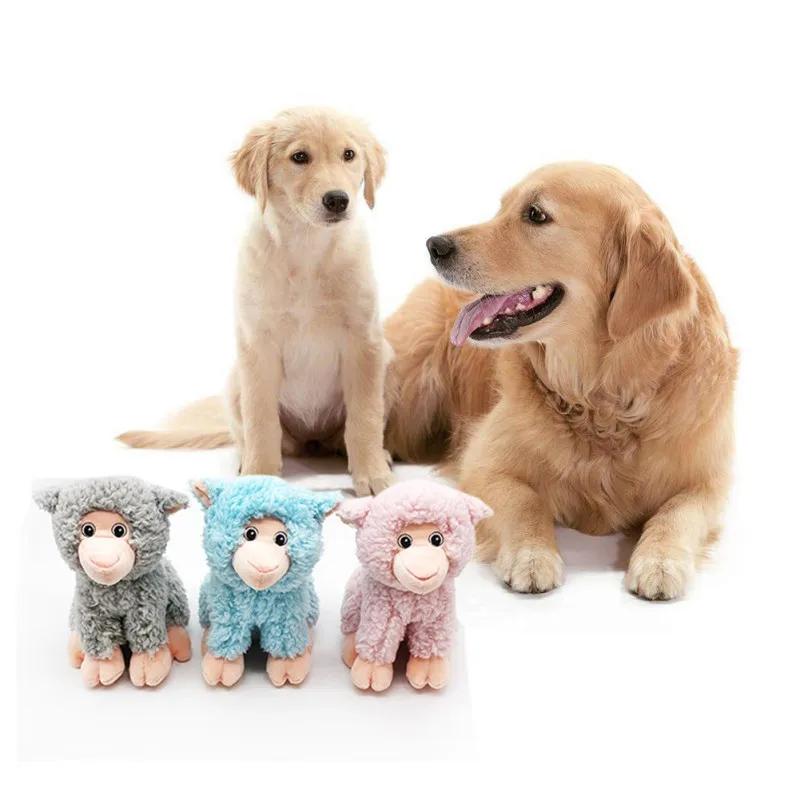 

Plush Dog Toys Stuffed Sheep Shape Pet Puppy Squeaky Chew Bite Resistant Toy Pets Interactive Accessories For Small Large Dogs