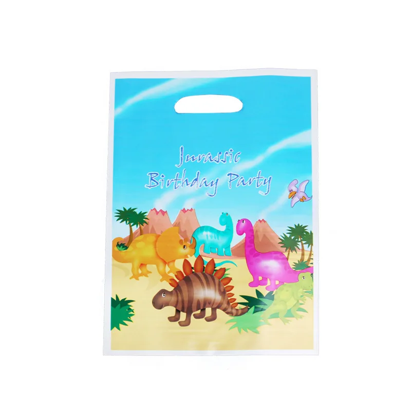 Dinosaur 10 шт./лот Подарочная сумка для пожарной машины для вечеринки в честь Дня рождения ребенка, пластиковая сумка для украшения детских конфет - Цвет: Dinosaur