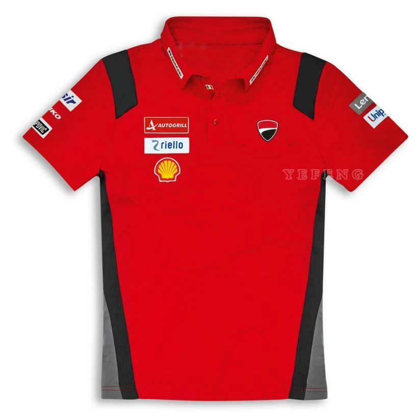 

Мужская рубашка-поло Ducati Moto GP, красная Летняя Повседневная модная уличная одежда с круглым вырезом, топы, одежда для супербайка