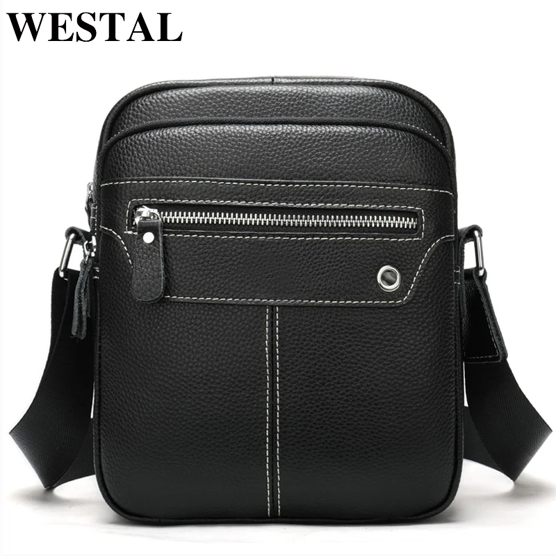 Сумка мессенджер WESTAL мужская из натуральной кожи саквояж на плечо молнии клатч