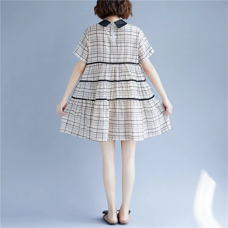 Новинка 2020 Брендовое летнее платье для беременных женское клетчатое большого