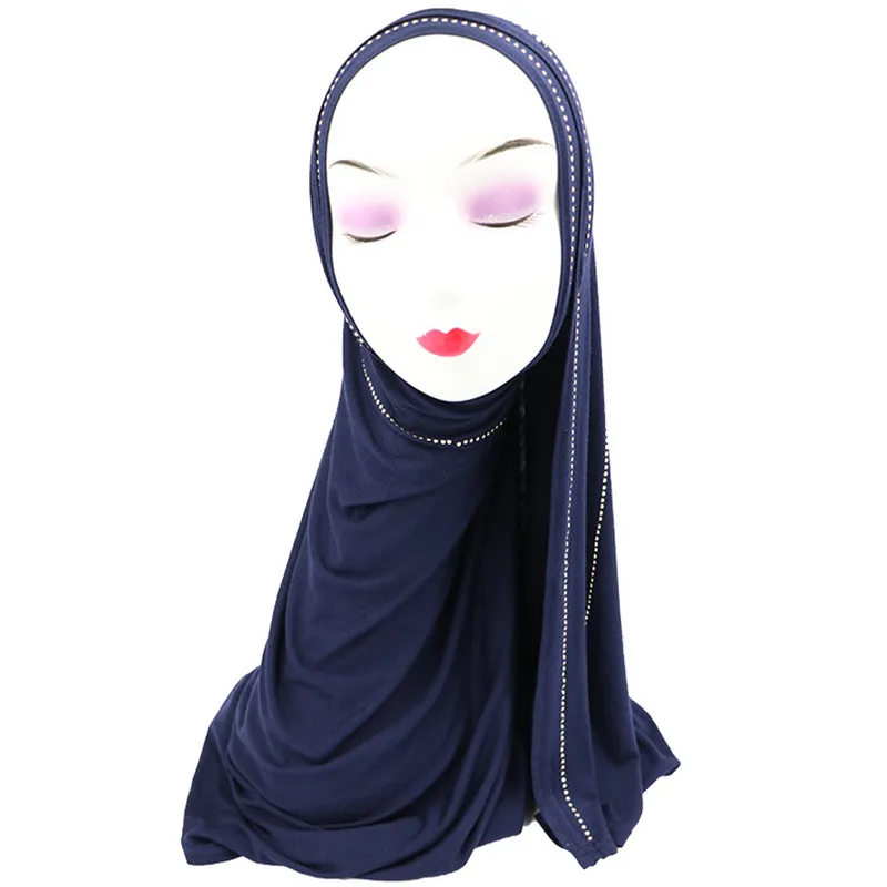 Мусульманский женский трикотаж хиджаб шарф femme Мягкий головной платок foulard musulman