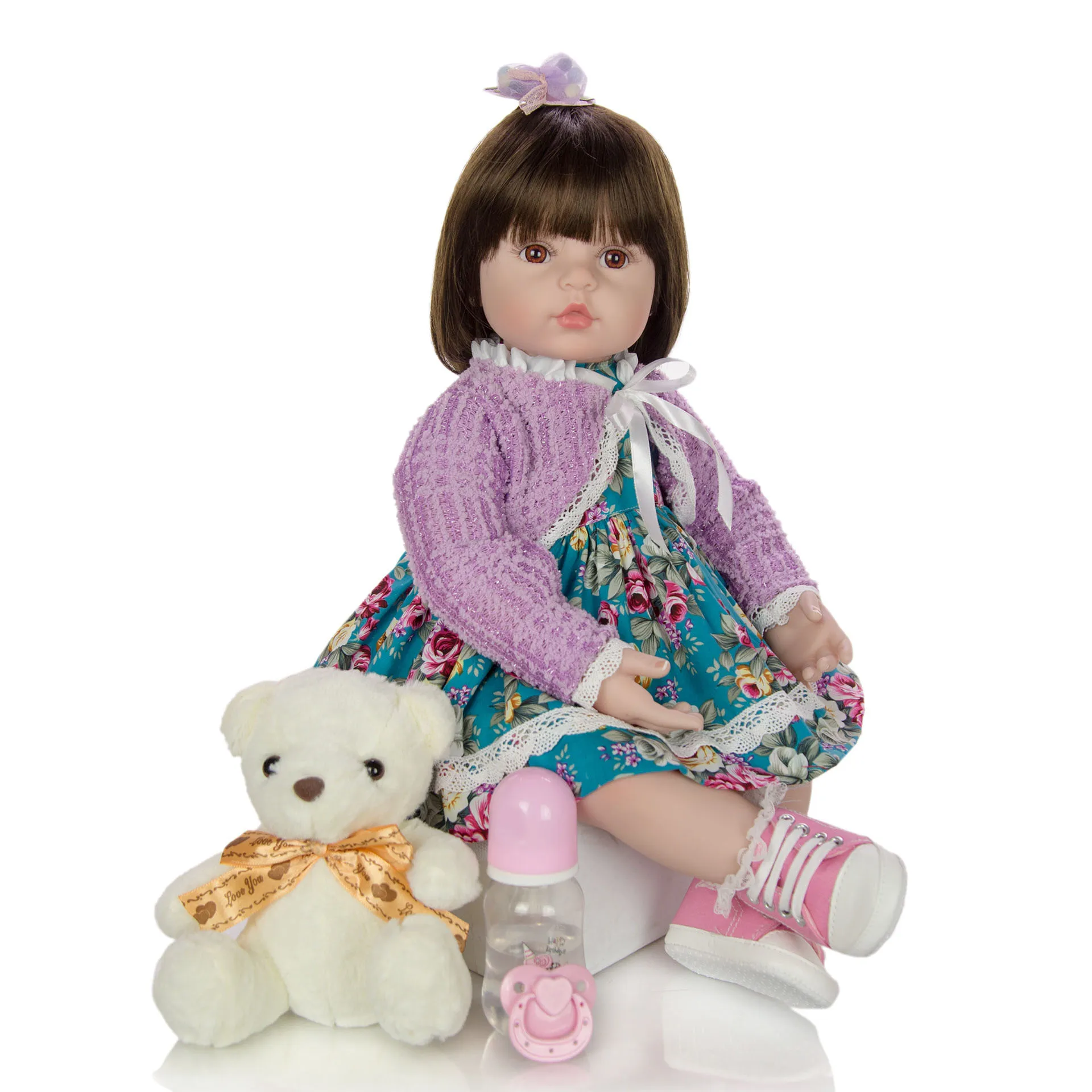 

Bebe doll reborn toddler silicone vinyl limbs 24"60cm infant girl princess realista bonecas children gift toy dolls