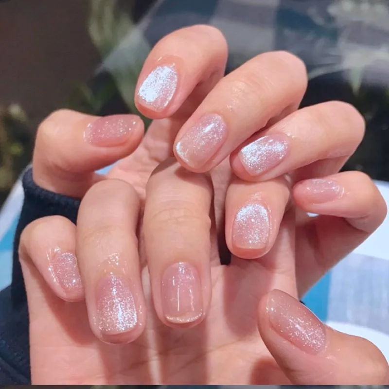 

24pcs Spar Wear Short Paragraph Fashion Manicure Patch False Nails Save Time Wearable Nail Patch M88