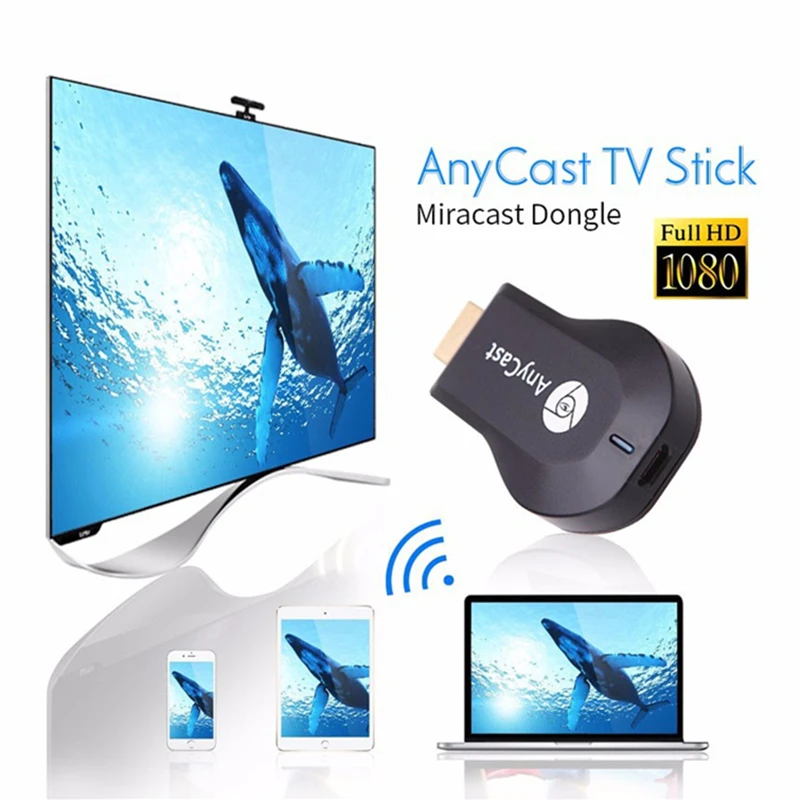 RANKMAN TV Stick Miracast Anycast Mira DLNA Airplay Wireless WiFi Display Receiver HDMI-compatible Dongle 1080P for Android IOS