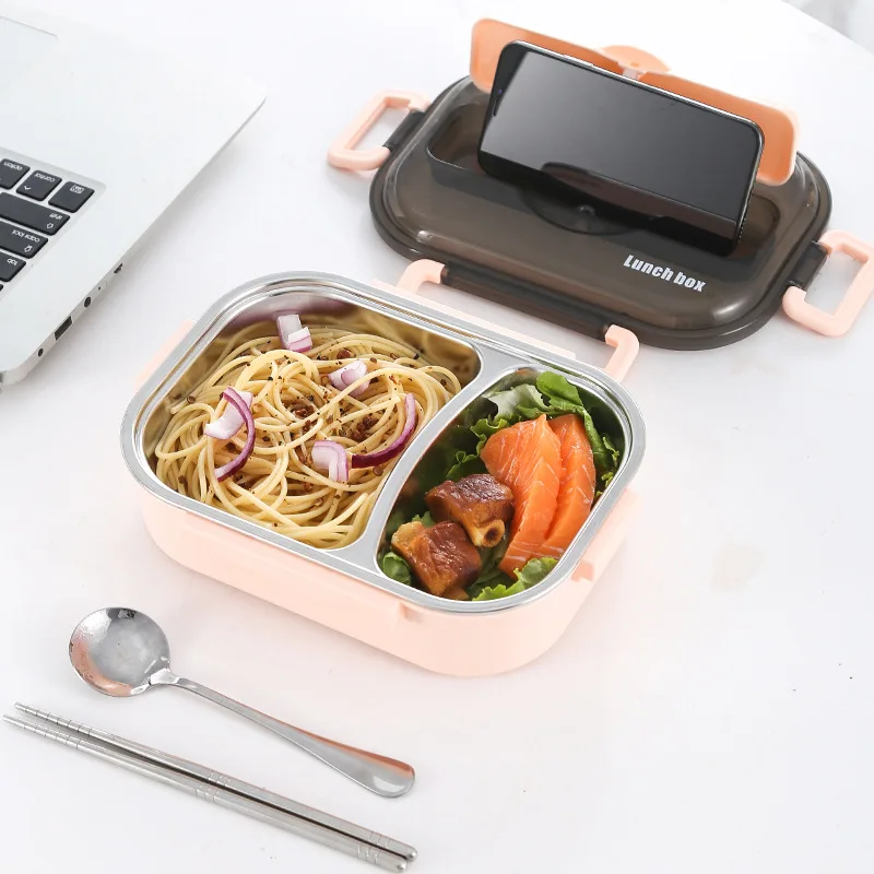 Качественный ланч бокс из нержавеющей стали Bento герметичный для детей
