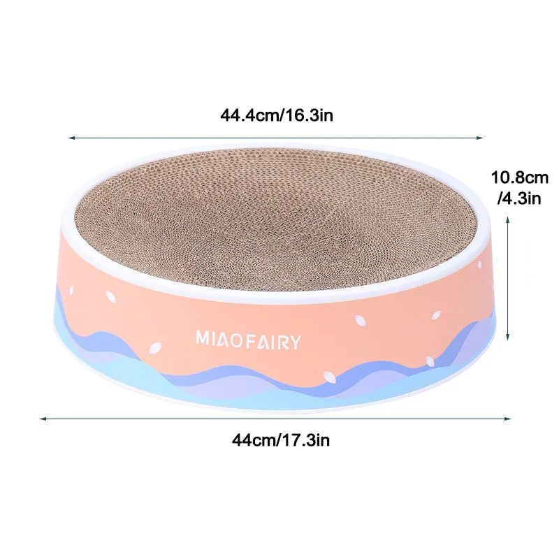 

Replaceable Cat Corrugated Board Nail Scraper Mat Bed Lounge with Catnip Durable Non-slip Round Cat Corrugated Toys Pet Supplies