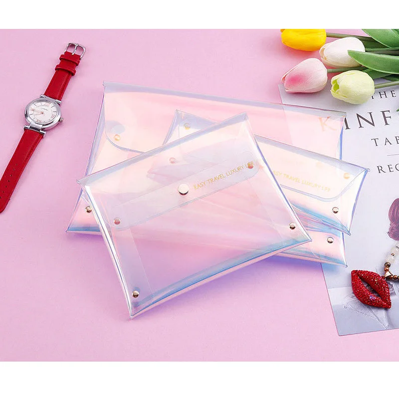Local Stock Unisex Women Men Clear Envelope Clutch PVC Vinyl Studded Transparent Bag Handbag Simple Soft Hasp Casual Day Clutchs | Багаж и