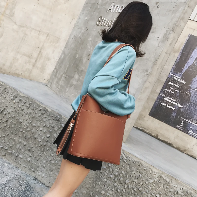 Новые женские сумки на плечо из искусственной кожи среднего размера + кошелек