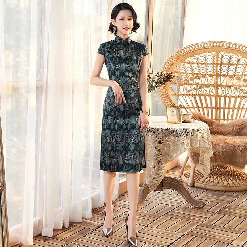 Новинка весна-лето 2020 шелковые повседневные облегающие длинные традиционные