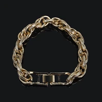 real gold plated chain link bracelet boyfriend gift jewelry strand bracelet engraved bracelet homme vsco girl summer accessories