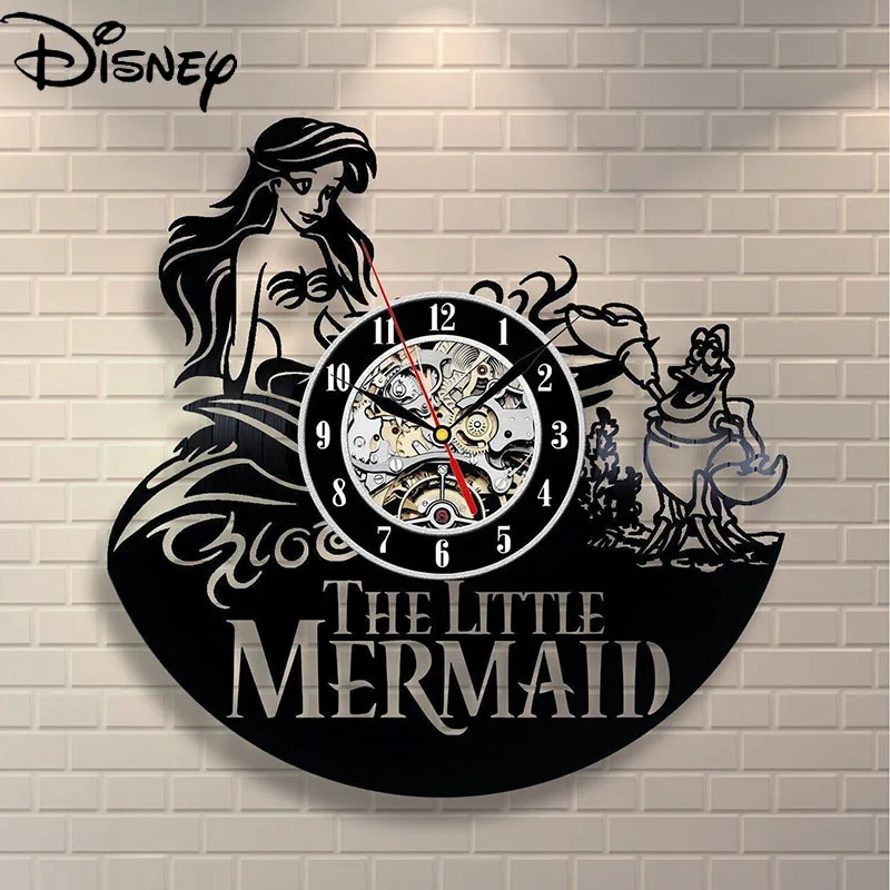 

Disney cute cartoon printing wall clock furniture decoration simple vinyl material creative hollow home decoration clock