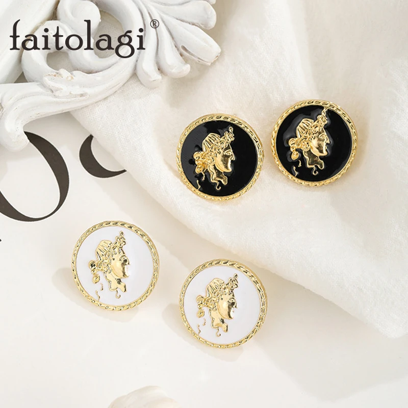 Винтажные серьги гвоздики в форме пуговиц для женщин стиле ретро модные