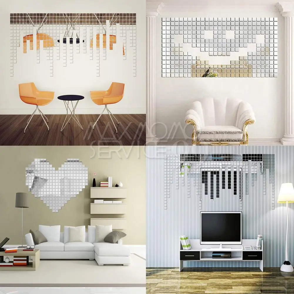 100 шт. настенный стикер домашний декор для гостиной зеркальный DIY фотообои