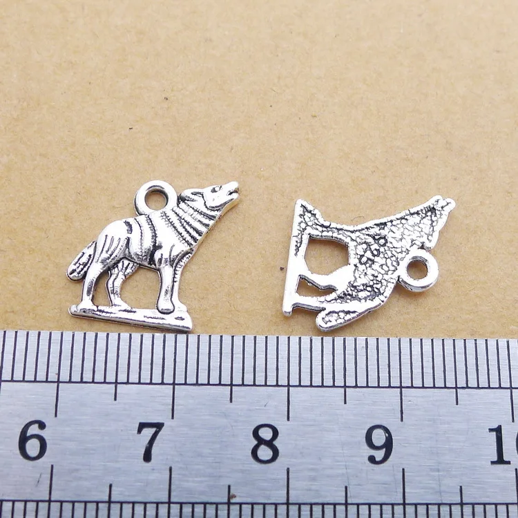 

LY133 15*13mm 0.8G Alloy wolf antique charm Ornament DIY Accessories for jewelry making 100pcs/Bag