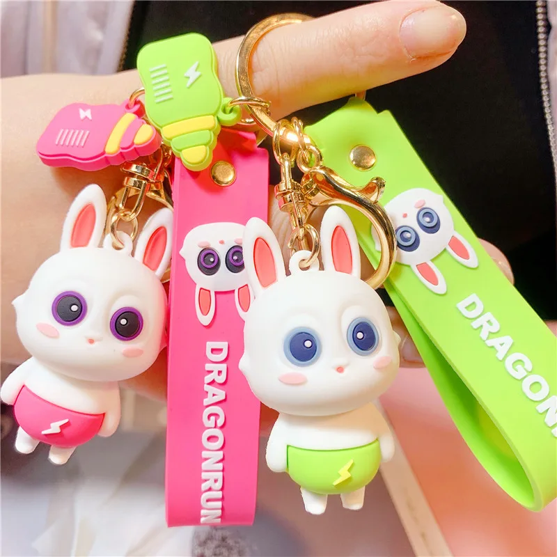 

Lovely Rabbit Keychain Cartoon Creative Exquisite Keyring Backpack Handbag Car Key Pendant Accessories Decoration New Product