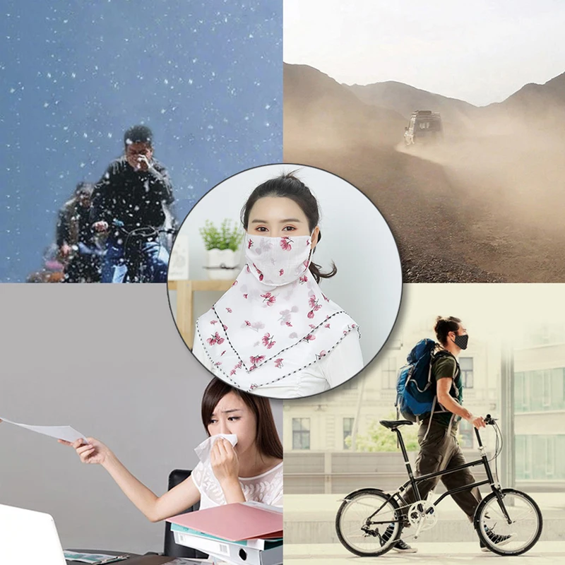 

Summer Sun Protection Women's Scarf Chiffon Outdoor Driving Cycling Bandana Sunshade Neck Sunscreen Cooling Neck Wrap