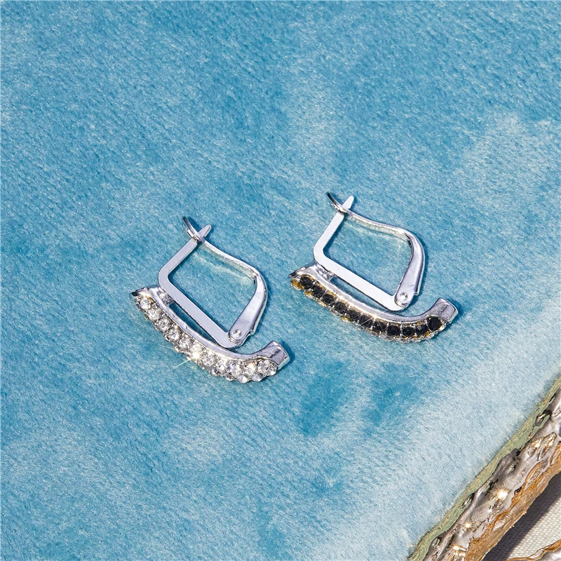 

New exquisite fashion black zircon charm jewelry earrings female romantic banquet wedding Valentine's day gift wholesale