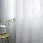 Белая ромбовидная прозрачная занавеска s для гостиной, спальни, Тюль с вышивкой, окна, вуаль, занавески, занавески на заказ