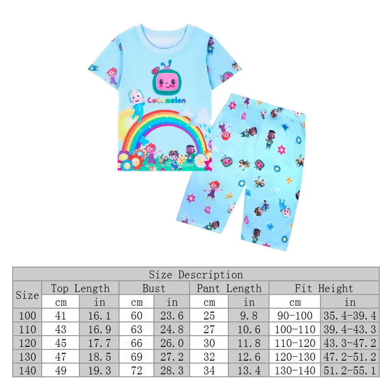 

Cocomelon Outfit For Boy Girl Clothes Summer Children Cartoon T Shirt Tee+Casual Shorts 2PC Set Kid Sport Pajamas Tracksuit 3-8T