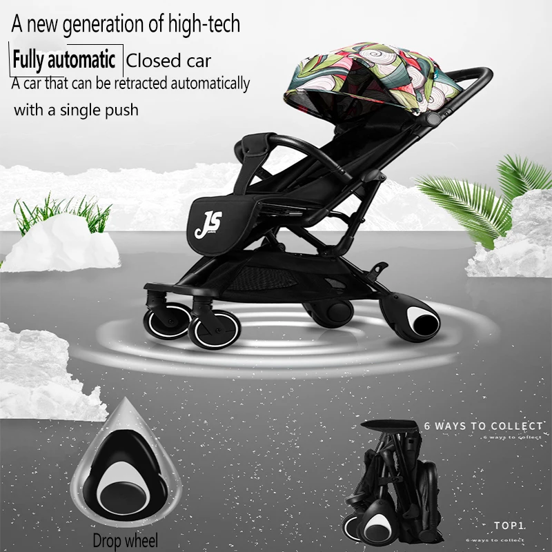 

Baby Stroller Can Sit And Recline Baby Strollers Lightweight Foldable Two Way High Landscape Shock Absorber Babys Stroller