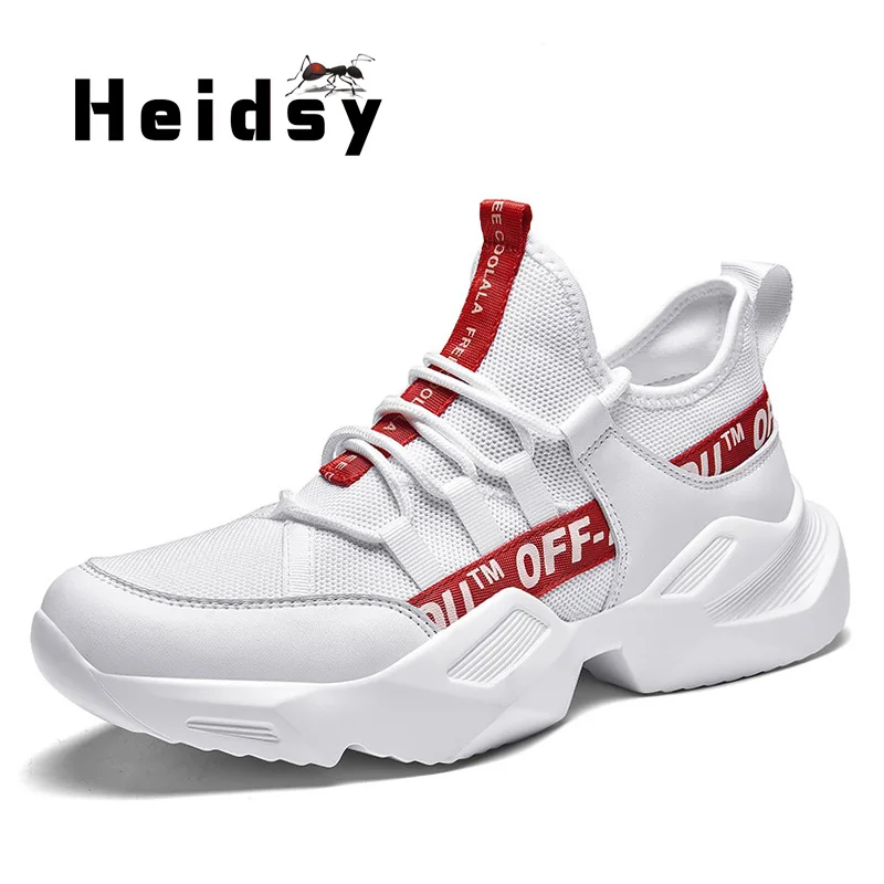 Heidsy/новые модные мужские кроссовки; обувь для отдыха на шнуровке; износостойкая и нескользящая Мужская Спортивная обувь на плоской подошве; Zapatos De Hombre