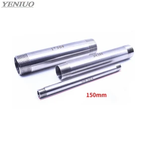 Наружная резьба 18 дюйма, 14 дюйма, 38 дюйма, 12 дюйма, 34 дюйма, 1 дюйм, 1-14 дюйма, 1-12 дюйма, равная 150 мм, Удлинительный фитинг для труб, коннектор из нержавеющей стали 304