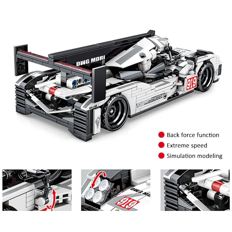 621 шт город Сделай Сам тянуть назад механический F1 гоночный автомобиль