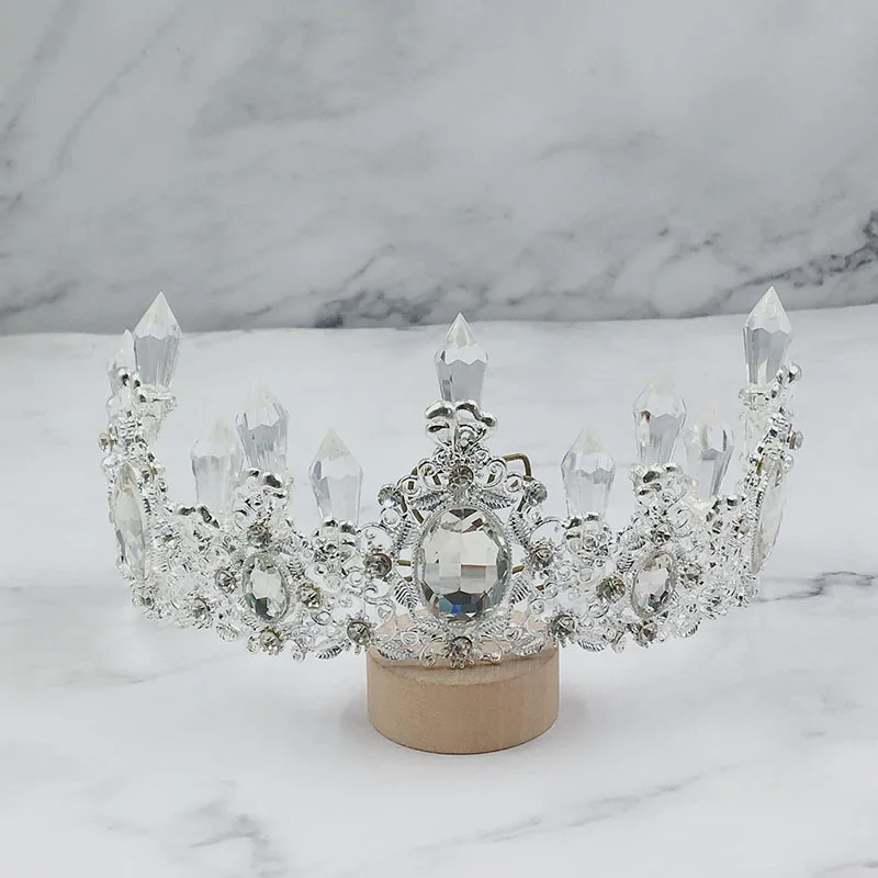 

Прямая поставка с завода, хрустальные сосулек серебряного цвета, Корона из сплава, украшение для торта, ледяная королева, принцесса, Аксессуары для выпечки