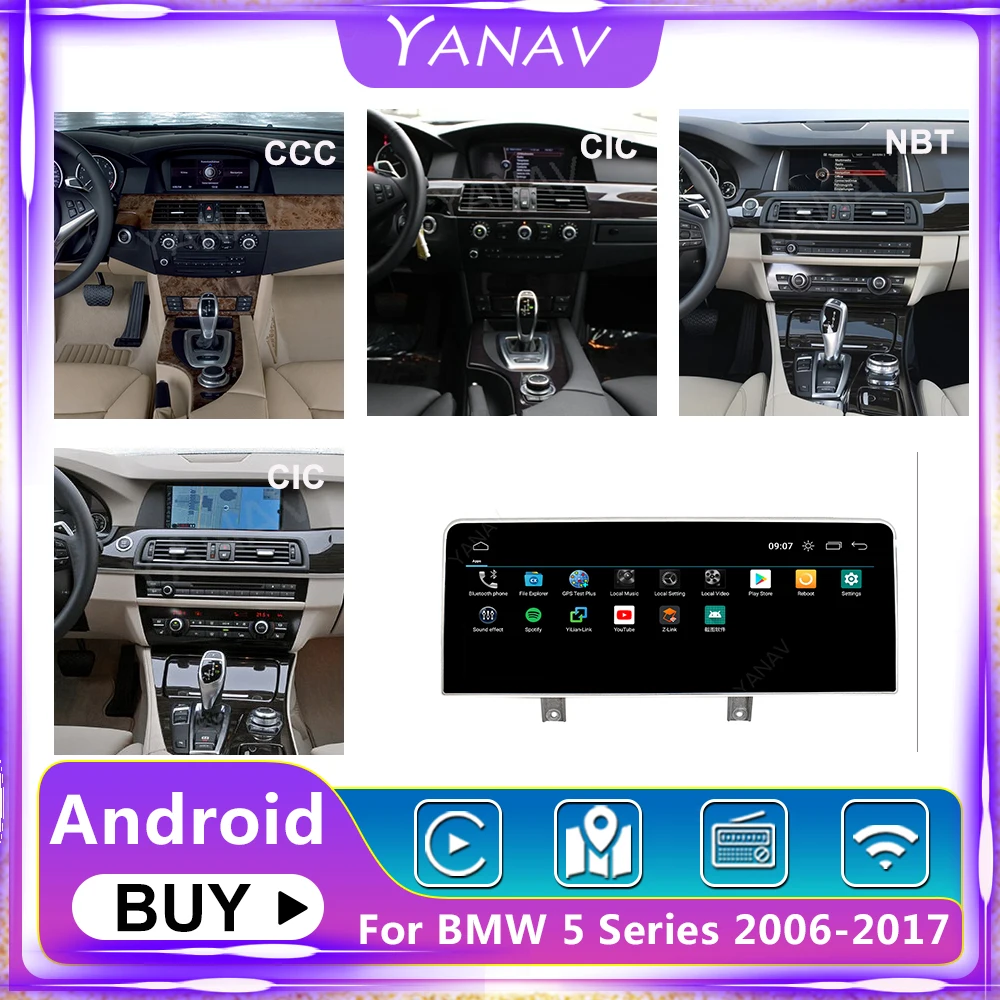 

For BMW 5 Series E60 F10 F11 Android Car Radio Stereo Receiver 2006-2017 Auto GPS Navigation Video Head Unit DSP Carplay 128G